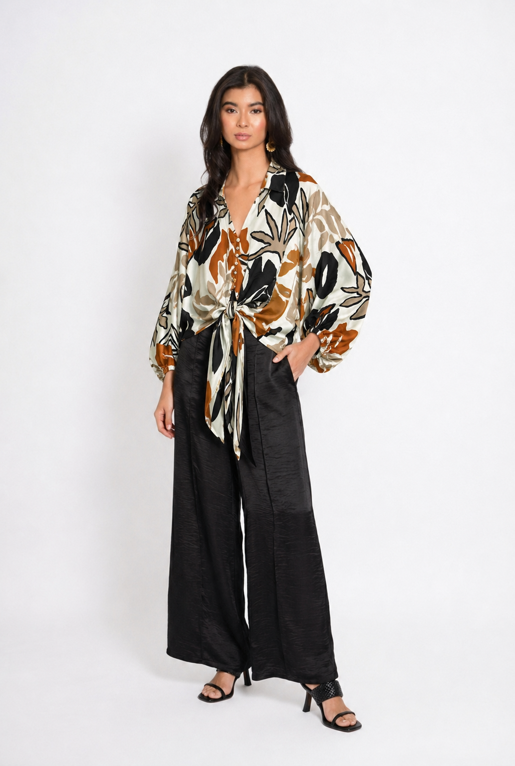 Pantalón palazzo Sienna - NEGRO