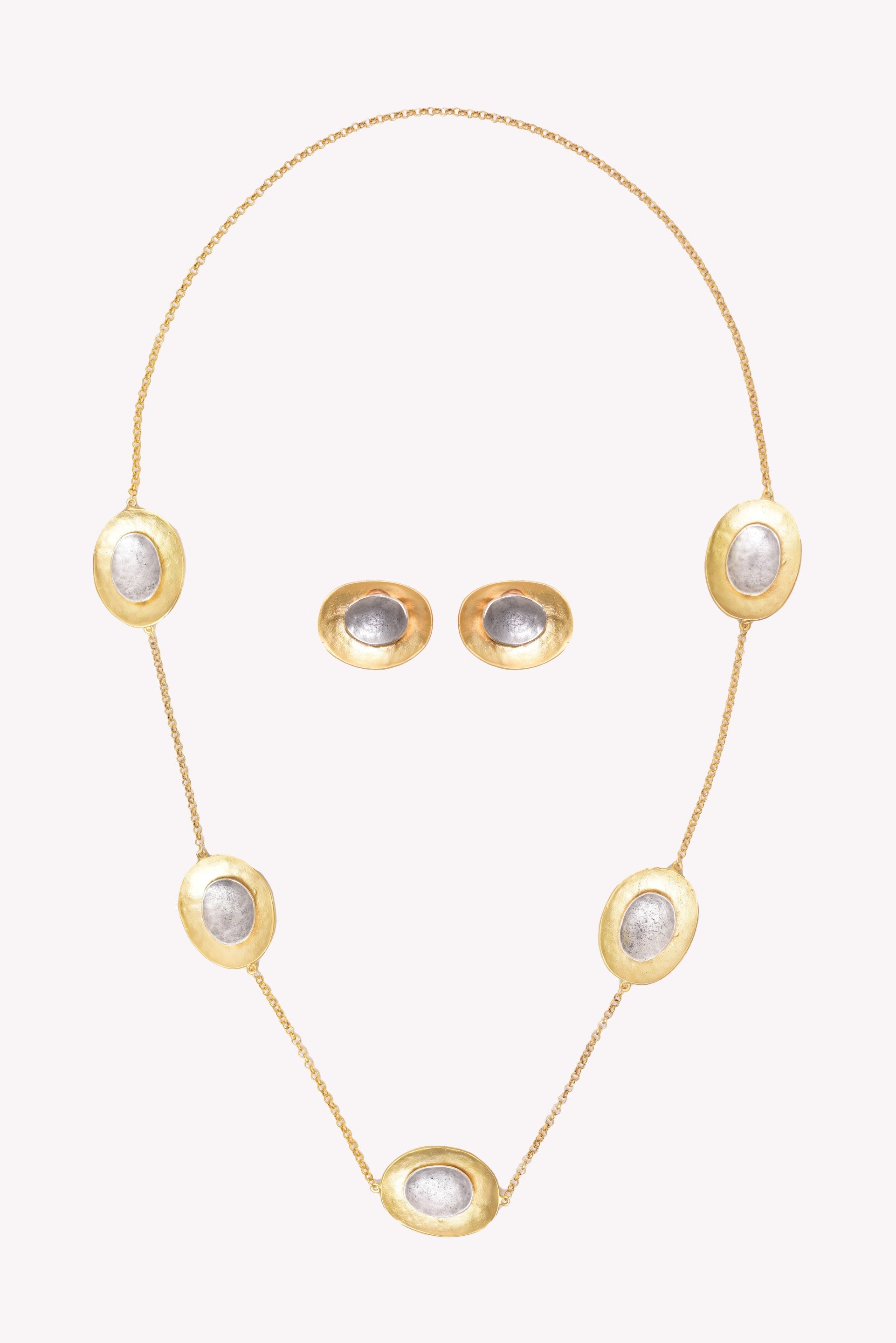 Set collar + aretes Oro-Plata
