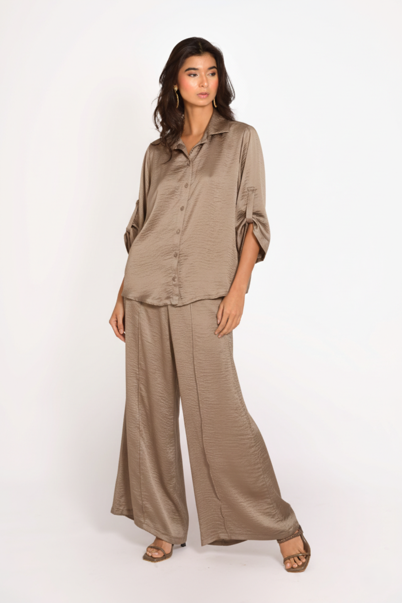Pantalón palazzo Sienna - TAUPE